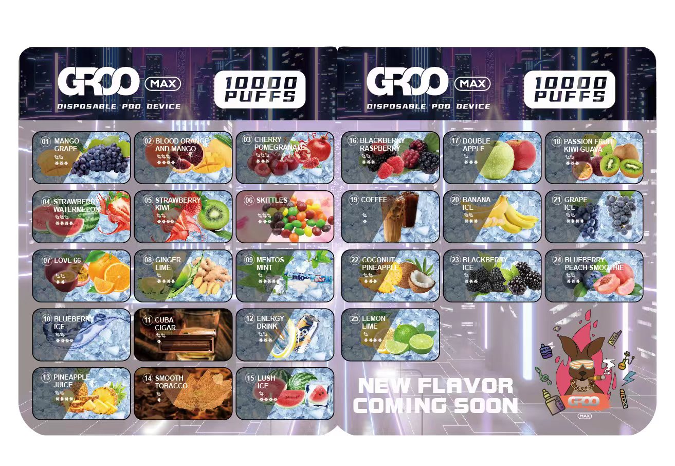 groo max flavours card